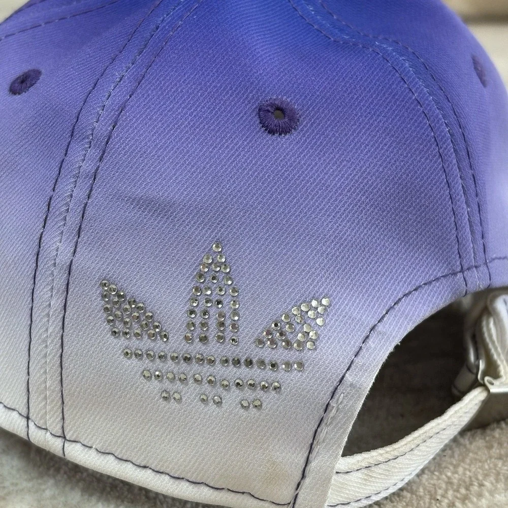 VTG Phoenix‎ Suns Adidas Women NBA Ombre White Purple Bling Logo Y2K Cap Hat